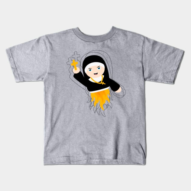 Nun with Superpowers! Kids T-Shirt by XOOXOO